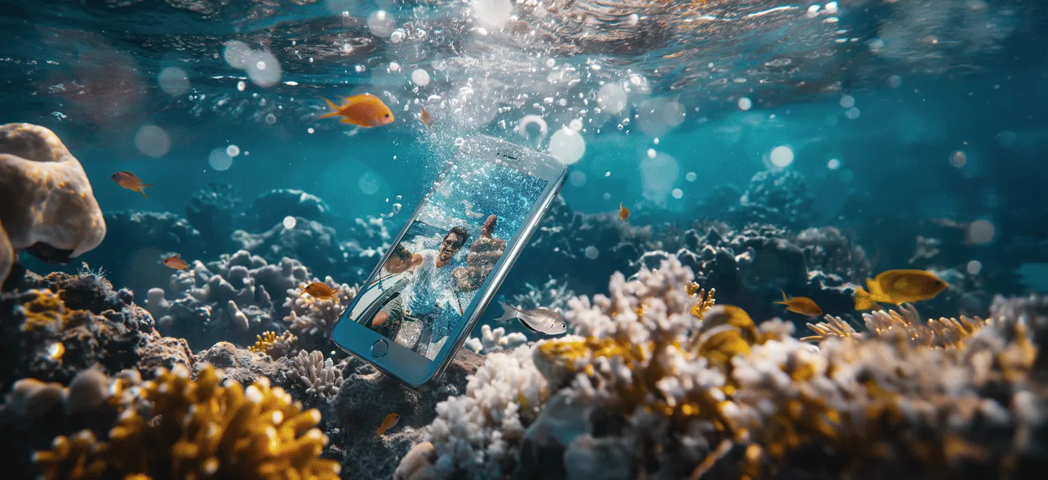 A phone that went into the water
